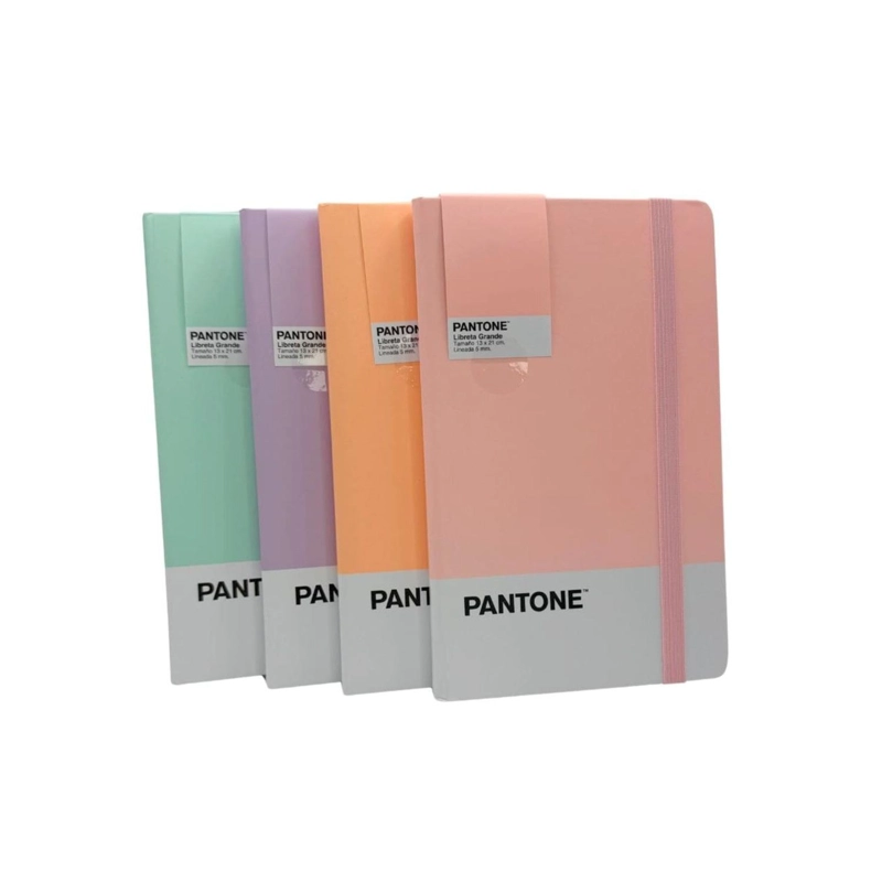 LIBRETA GRANDE 21X13CM CON ELASTICO. PANTONE - 7