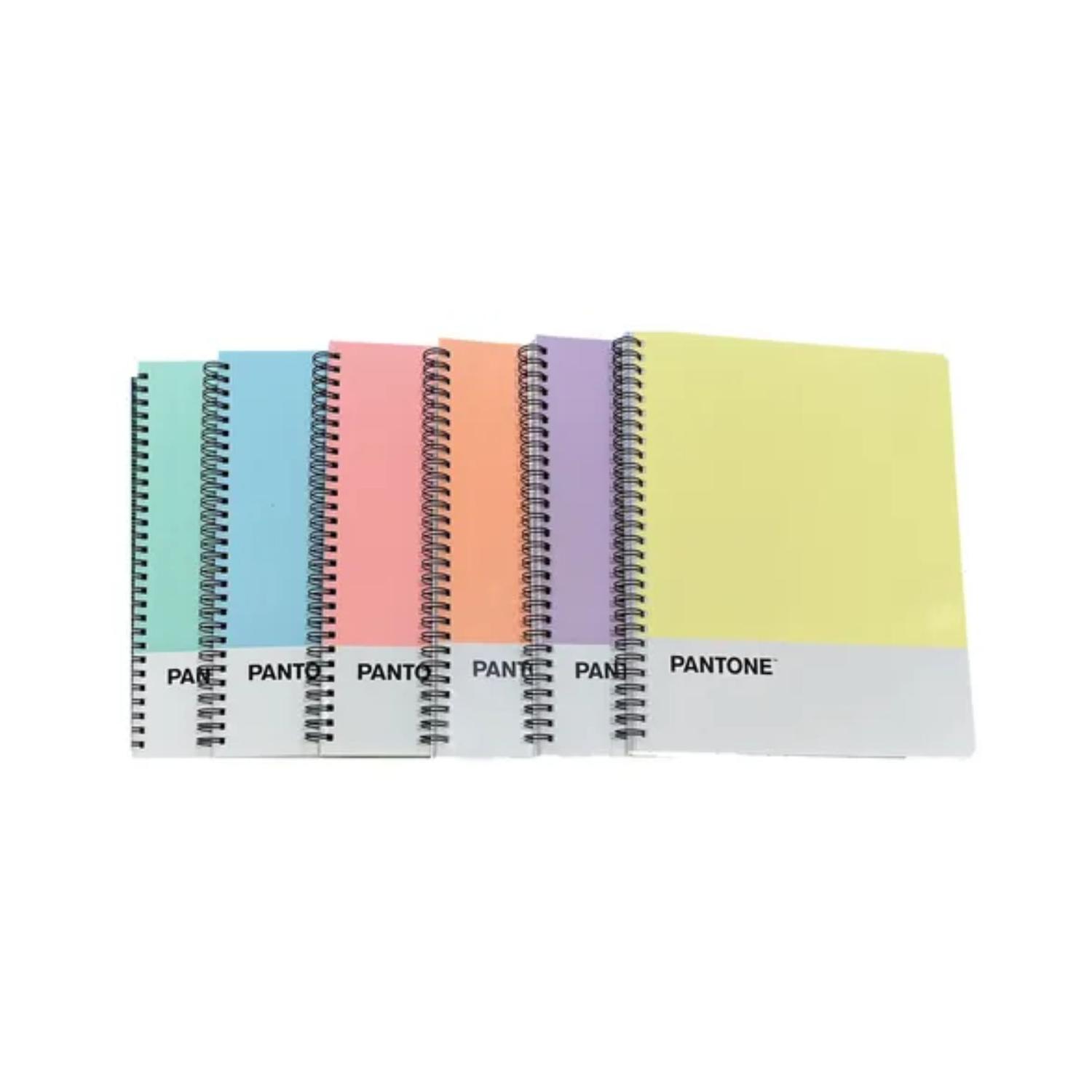 PACK 6 CUADERNOS UNIVERSITARIO COLORES PASTEL 100 HOJAS 7MM - 1