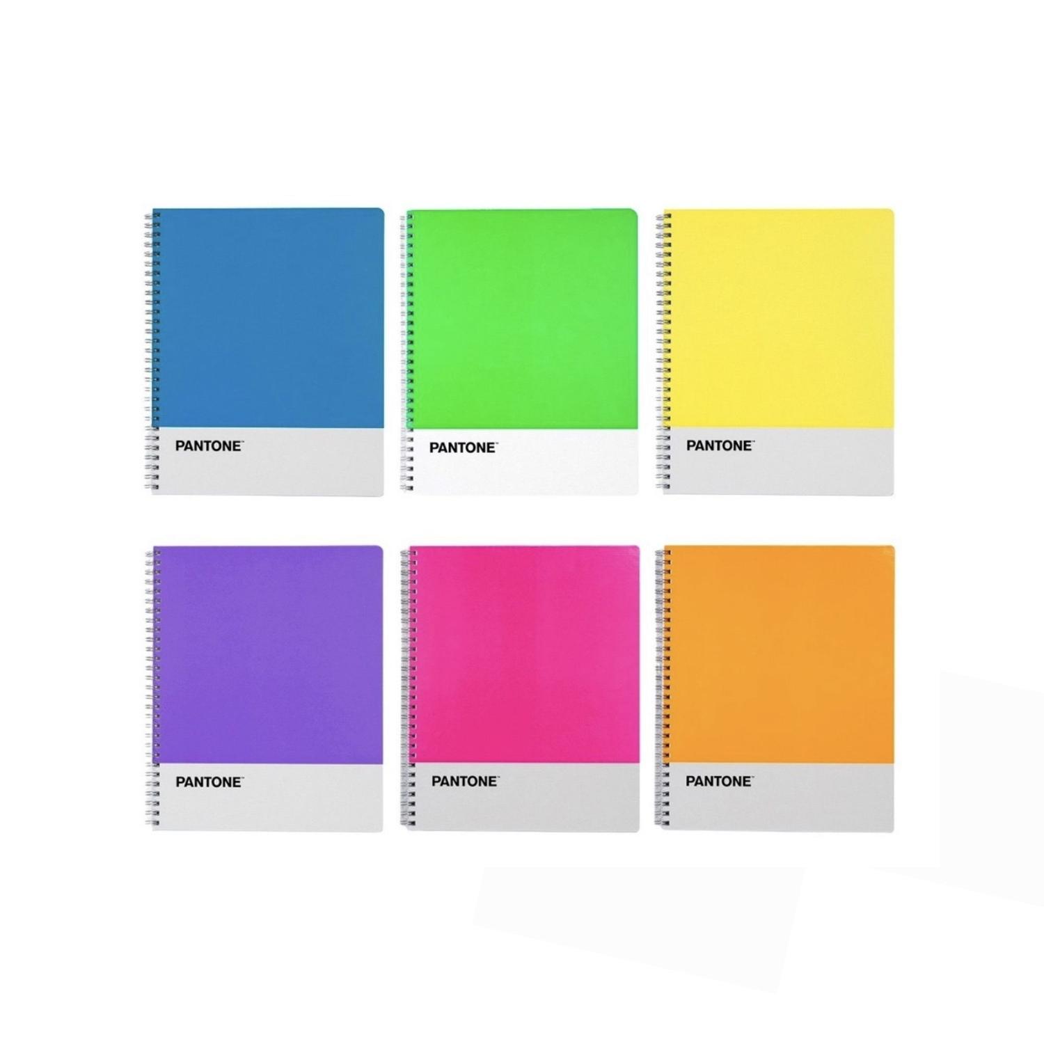 PACK 6 CUADERNOS UNIVERSITARIO COLORES FLUOR 100 HOJAS 7MM - 1
