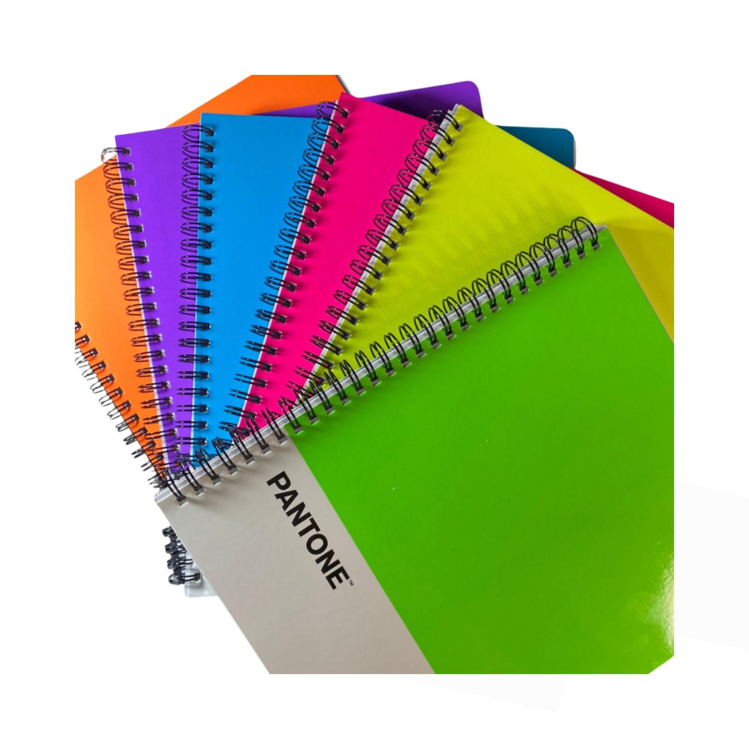 PACK 6 CUADERNOS UNIVERSITARIO COLORES FLUOR 100 HOJAS 7MM - 2