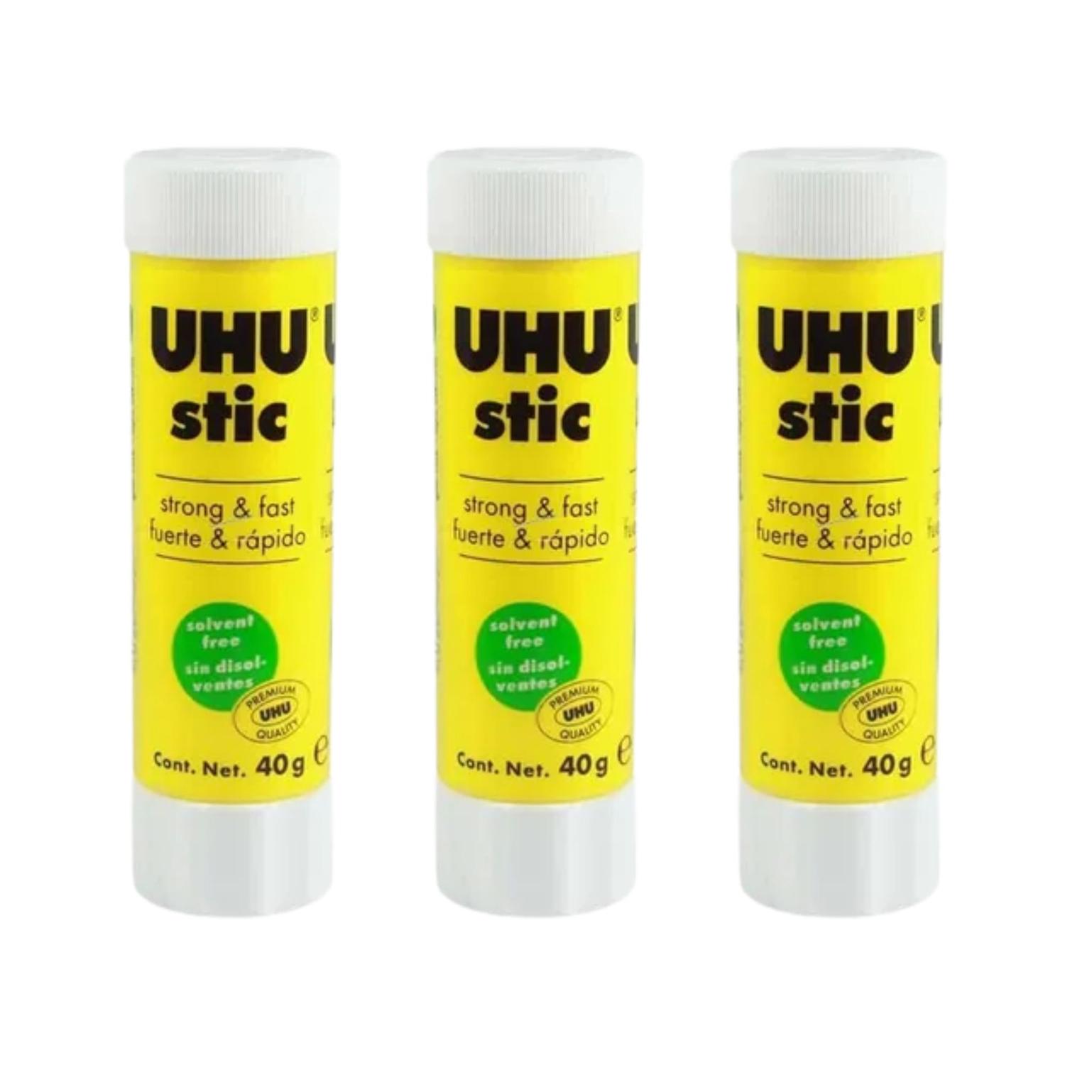 UHU STIC PEGAMENTO, ADHESIVO EN BARRA 40GRS. 3 UNID - 1