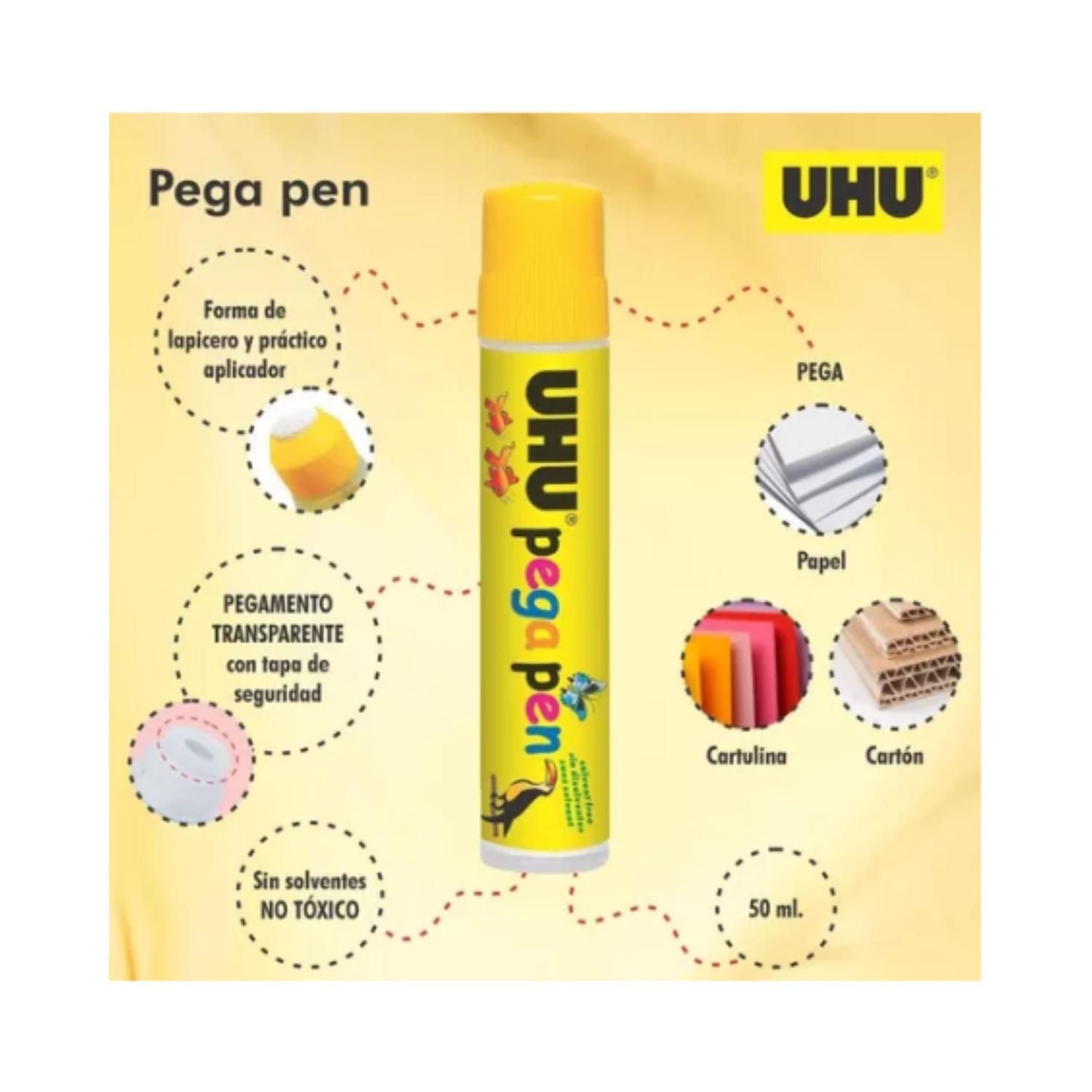 PEGAMENTO UHU GLUE PEN 50ML. 3 UNID - 3