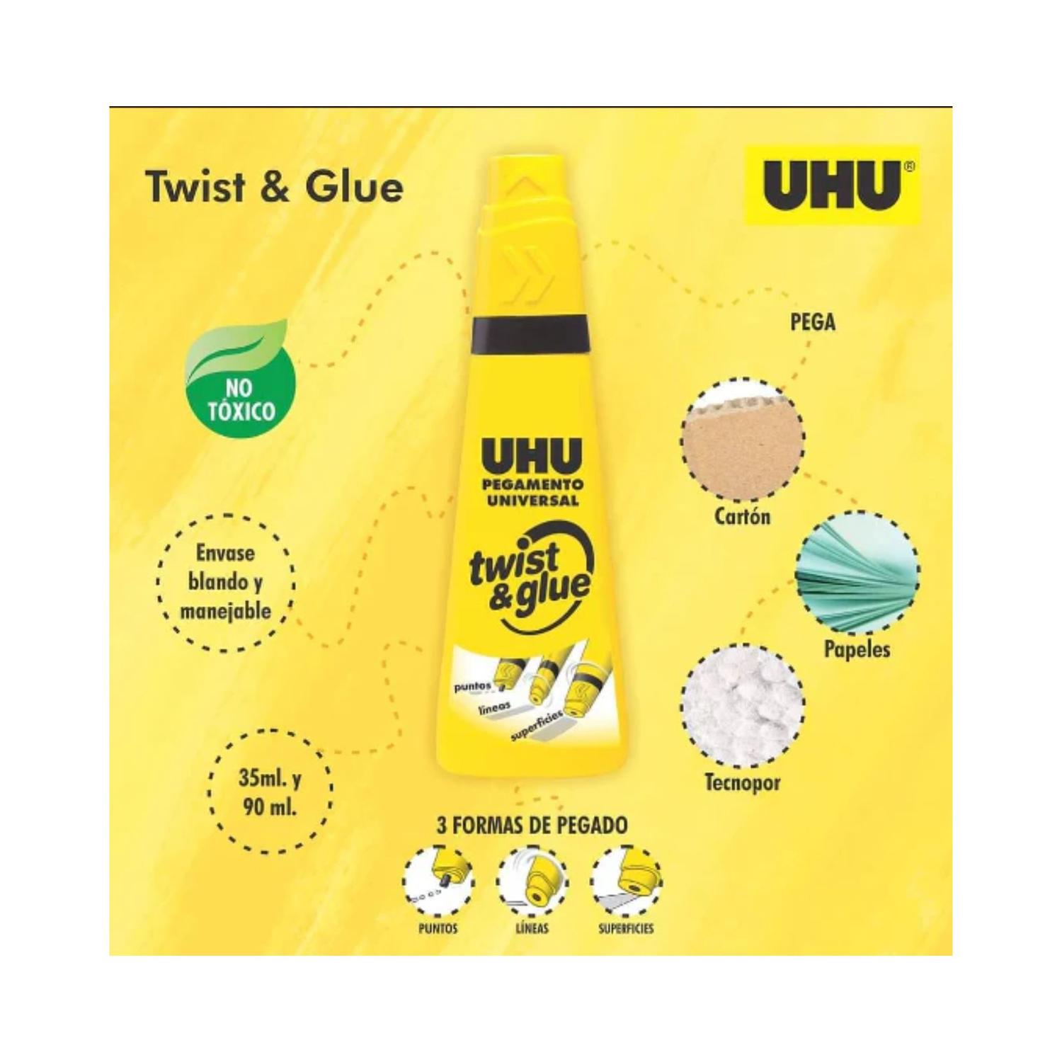 PEGAMENTO UNIVERSAL TWIST & GLUE 90 ML. UHU - 3