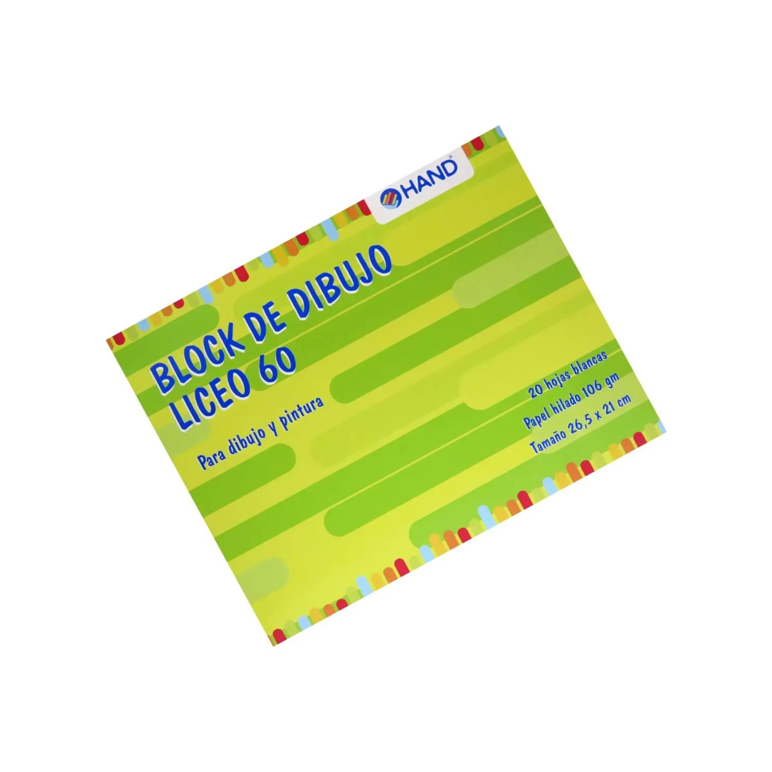 BLOCK DE DIBUJO LICEO 60, 20 HOJAS. HAND - 2