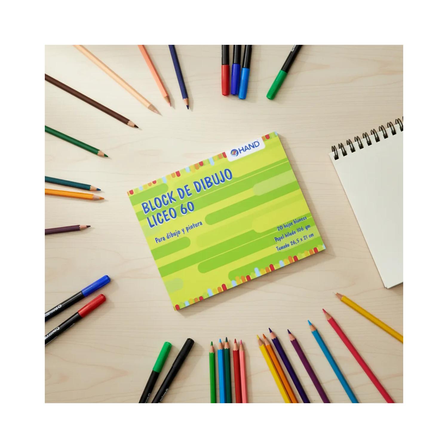 BLOCK DE DIBUJO LICEO 60, 20 HOJAS. HAND - 4
