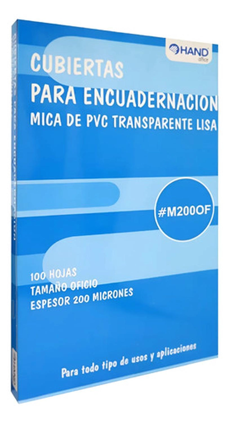 MICA ENCUADERNAR LISA OFICIO NATURAL, 100 UN, 200MIC. HAND - 1