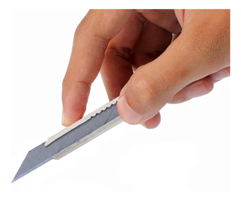 CUCHILLO CARTONERO 9MM METALICO ANGULO 30° SEGURO AUTOMATICO - 3
