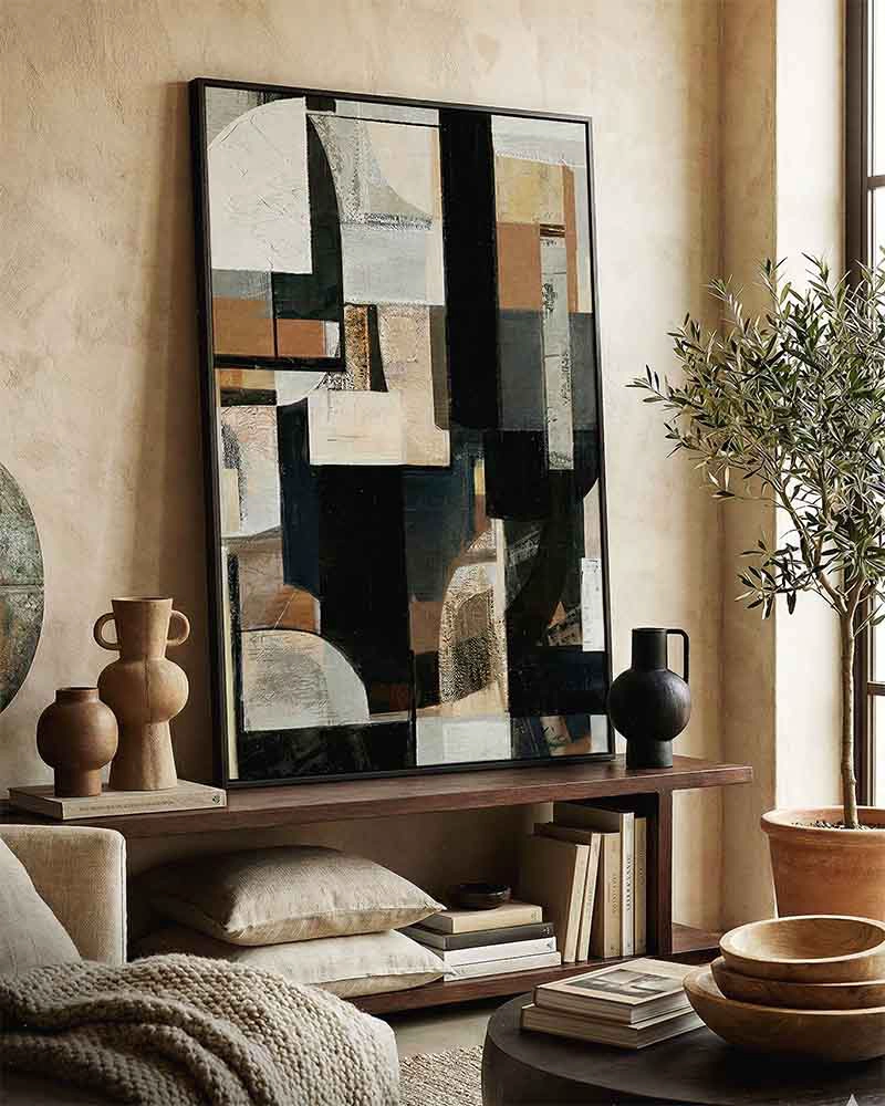 CUADRO CANVAS DECORATIVO NOIR  80X120 CM CON MARCO F50152 MARVY - 1