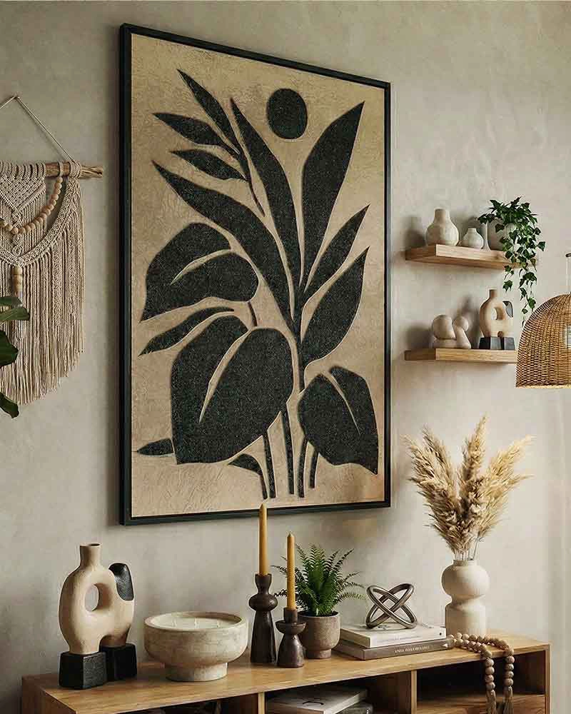 CUADRO CANVAS DECORATIVO TEXTURED 80X120 CM CON MARCO L50100 MARVY - 1