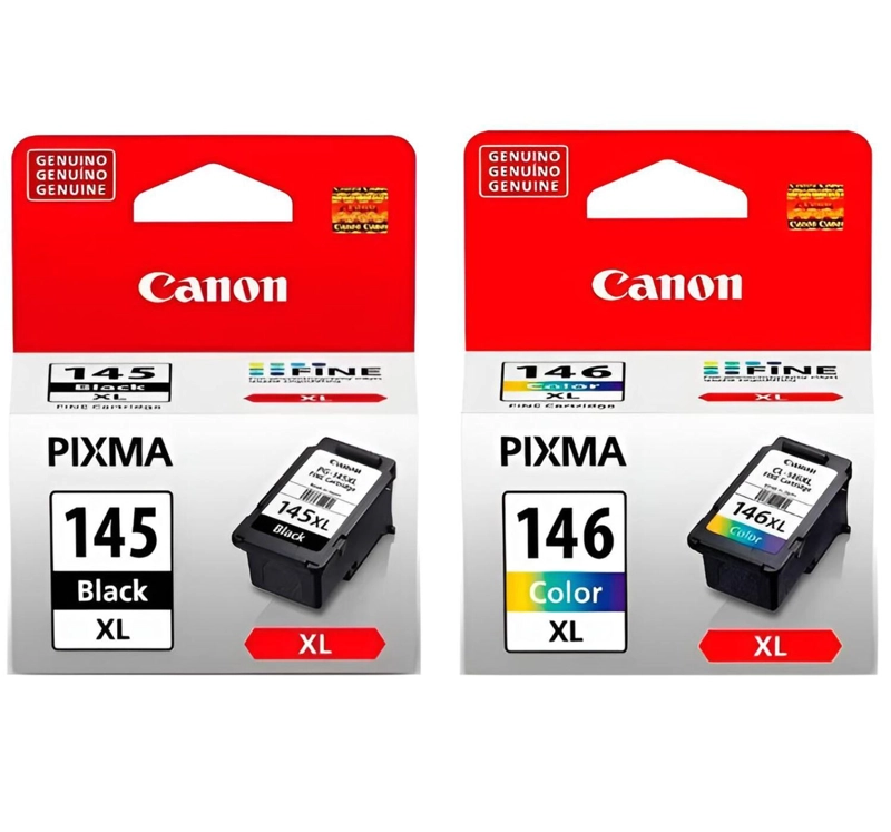 PACK CANON NEGRO CARTUCHOS 145XL-146XL ORIGINAL. / TRICOLOR