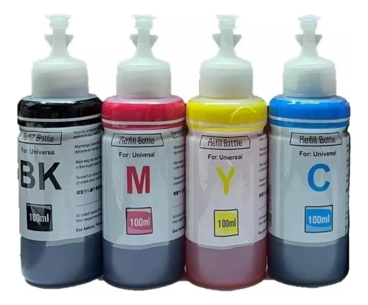 PACK TINTAS100 ML UNIVERSALES N/M/C/Y - 1