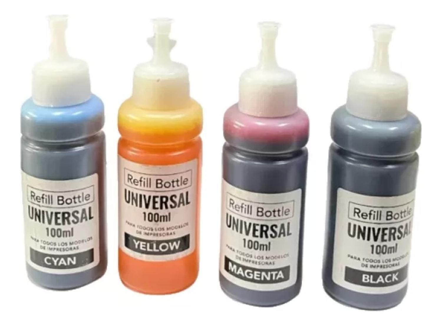 PACK TINTAS100 ML UNIVERSALES N/M/C/Y - 2