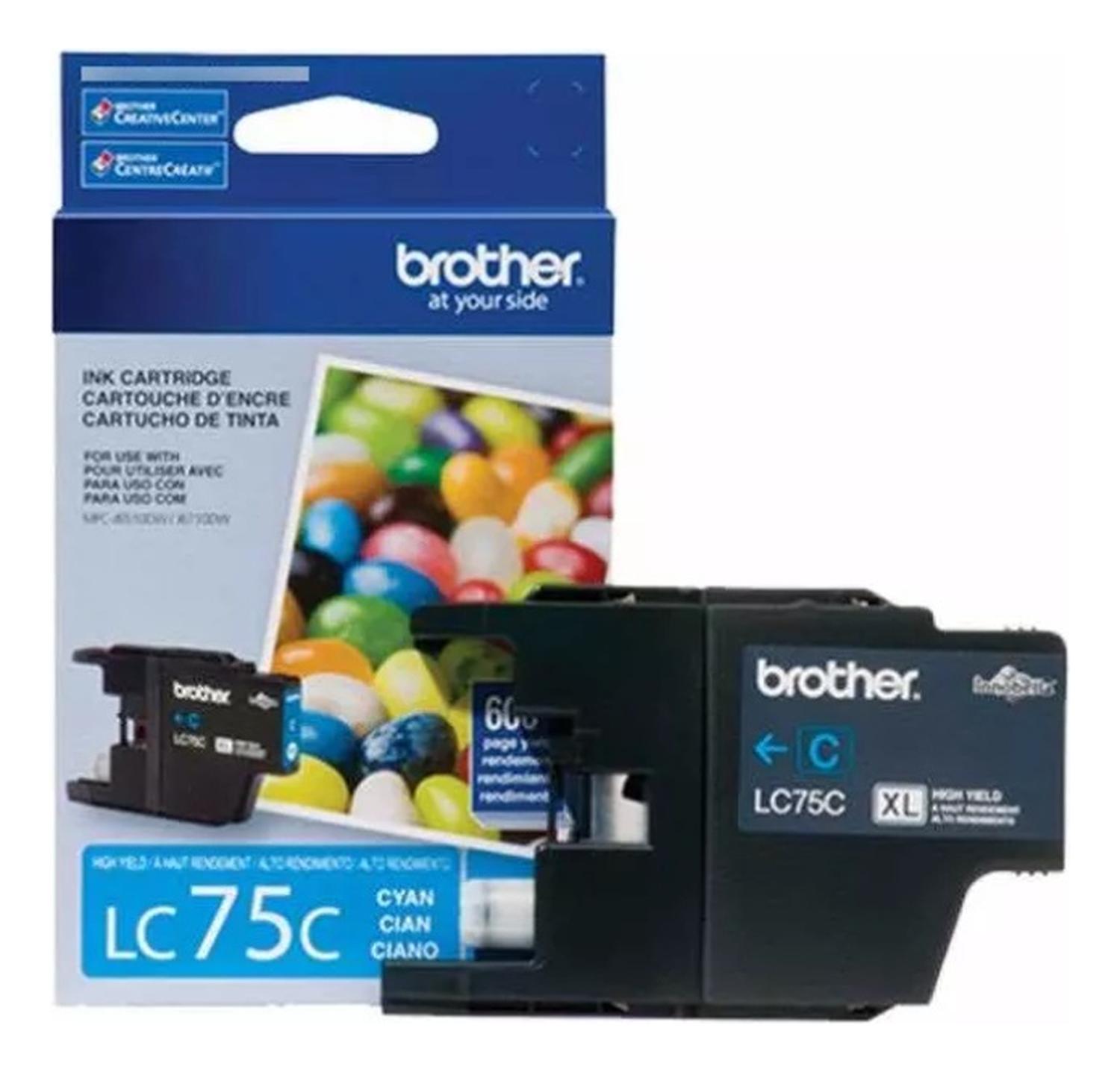 CARTUCHO BROTHER CYAN LC75XL ORIGINAL - 1