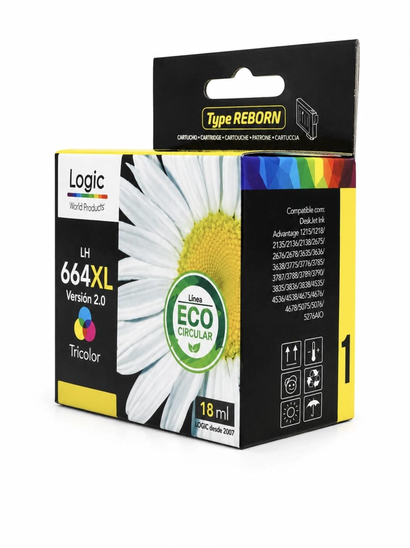 TINTA COMPATIBLE PARA 664XL TRICOLOR 1115/2135/3635/3775 - 2