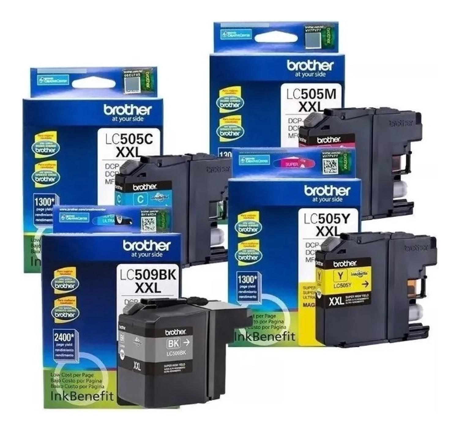 PACK BROTHER CARTUCHOS LC509XL-505XL ORIGINAL N/M/C/Y - 1
