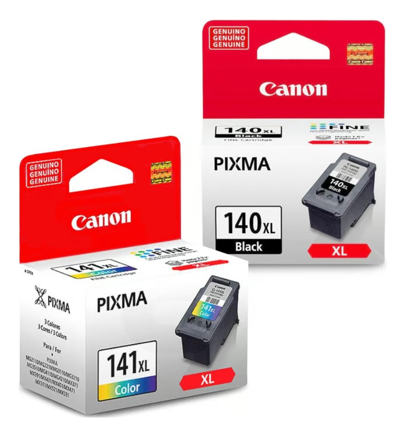 PACK CANON NEGRO CARTUCHOS 140XL- 141XL ORIGINAL. / TRICOLOR - 2