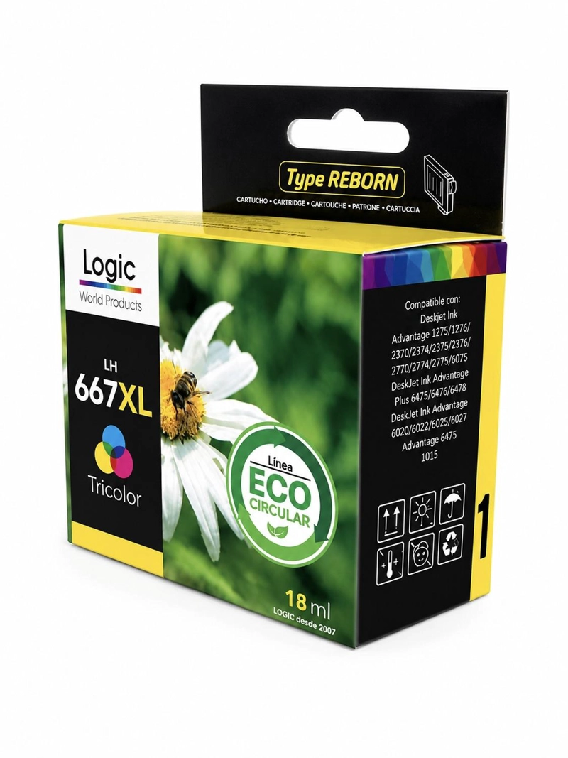 TINTA COMPATIBLE PARA 667XL TRICOLOR 2374/2375/2376/2775 - 2