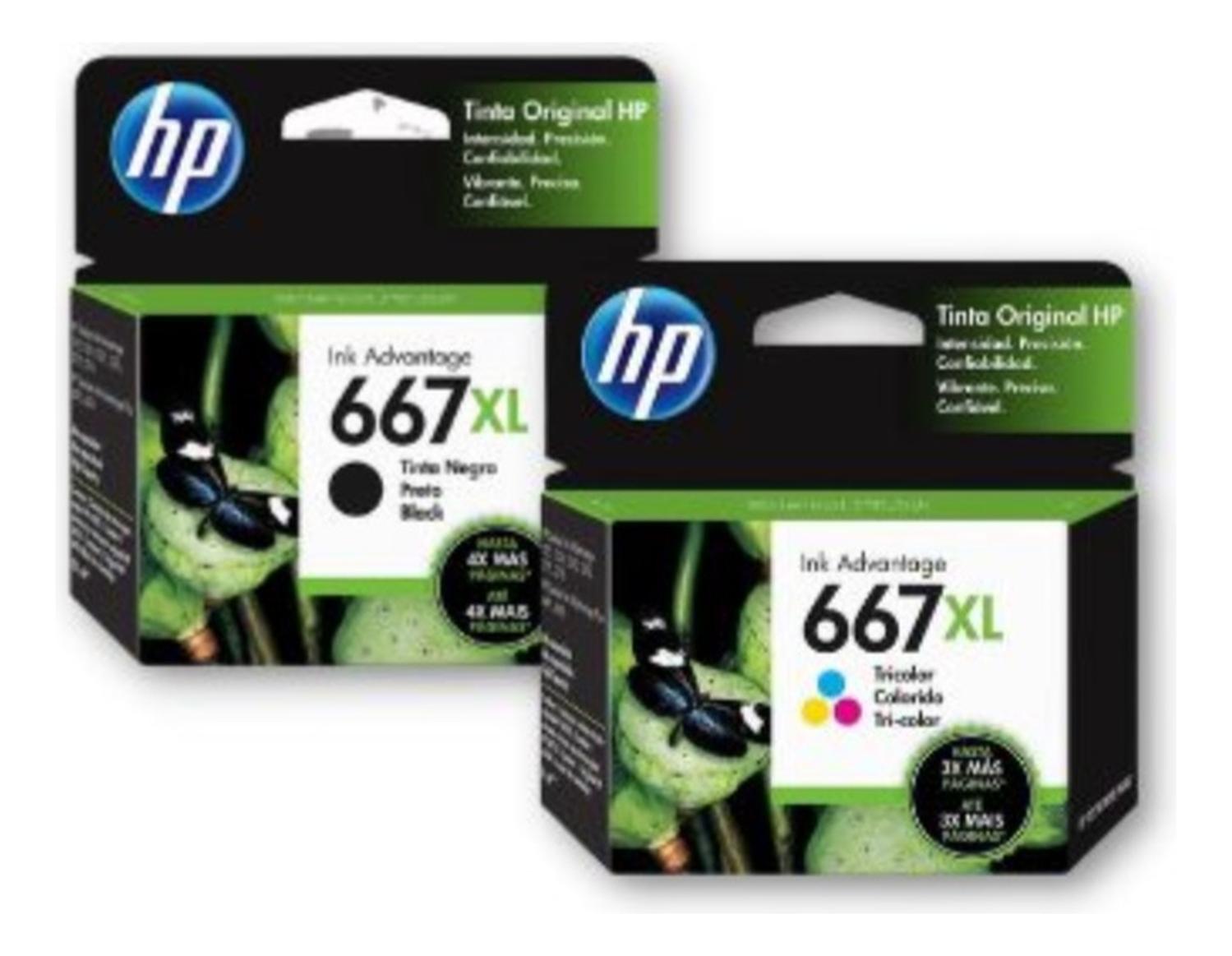 PACK HP NEGRO CARTUCHOS 667XL ORIGINAL / TRICOLOR - 2