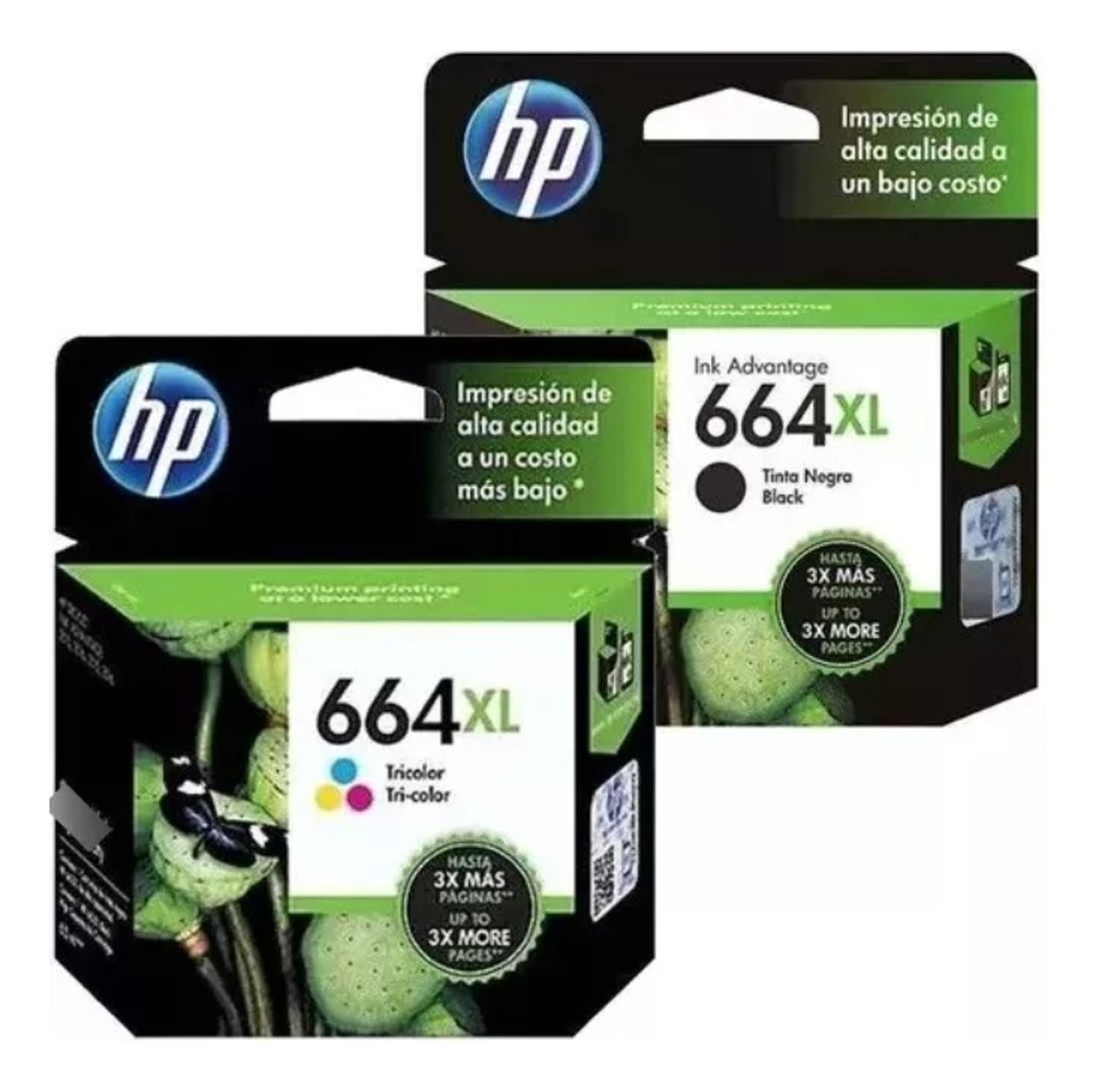 PACK HP NEGRO CARTUCHOS 664XL ORIGINAL / TRICOLOR - 2