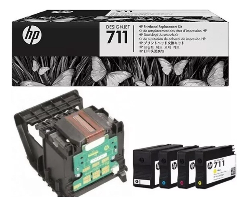 CABEZAL DE IMPRESION HP 711 + 4 TINTAS ORIGINAL - 2