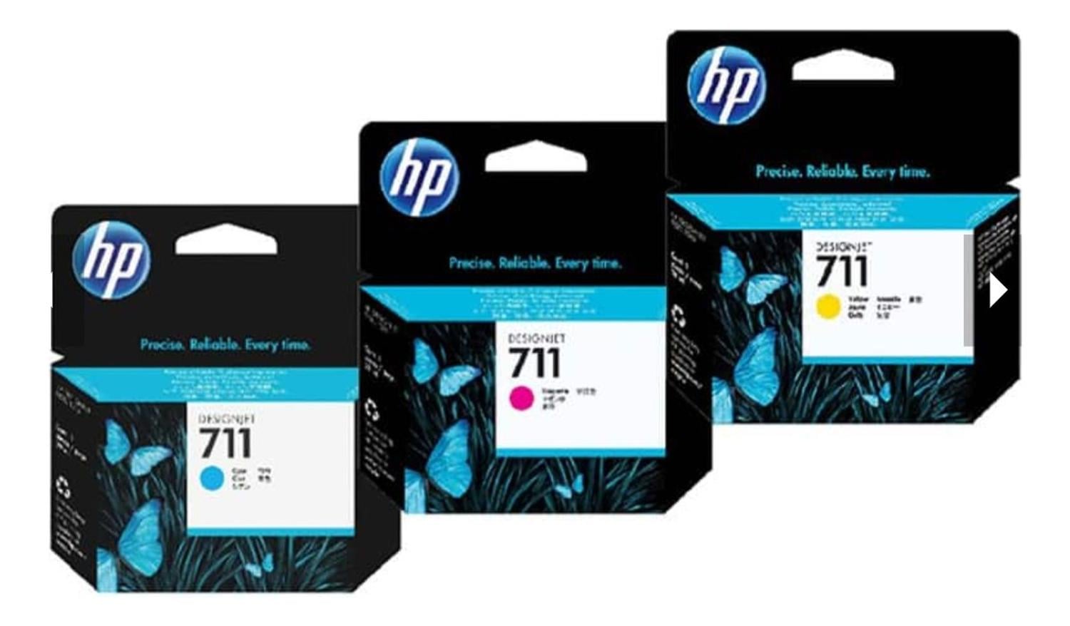 PACK 3 CARTUCHOS HP 711 M/C/Y ORIGINALES - 1