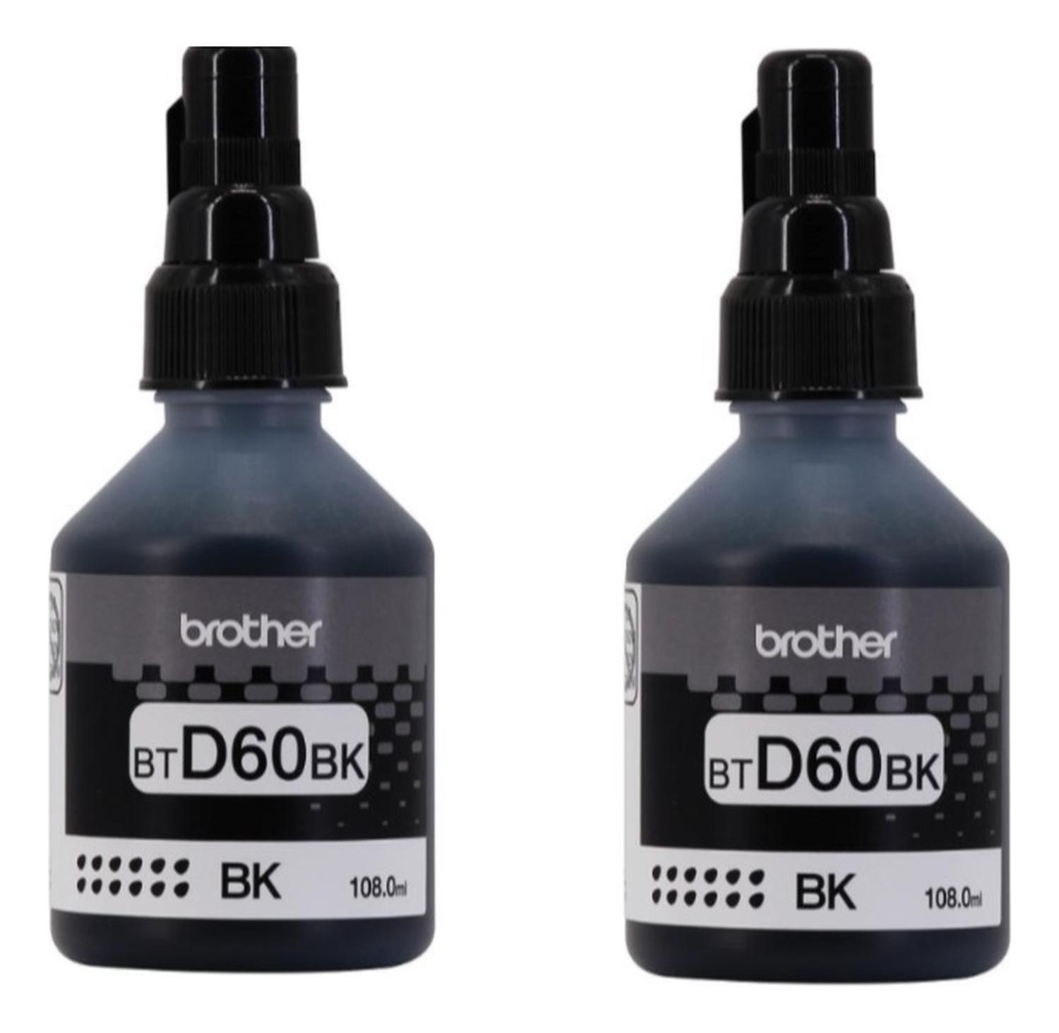 PACK 2 TINTAS BROTHER NEGRO BTD60 ORIGINAL - 1