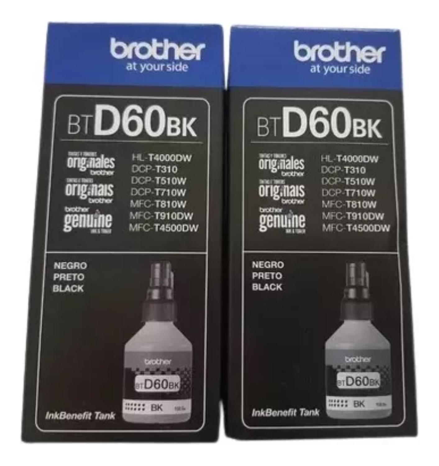 PACK 2 TINTAS BROTHER NEGRO BTD60 ORIGINAL - 2