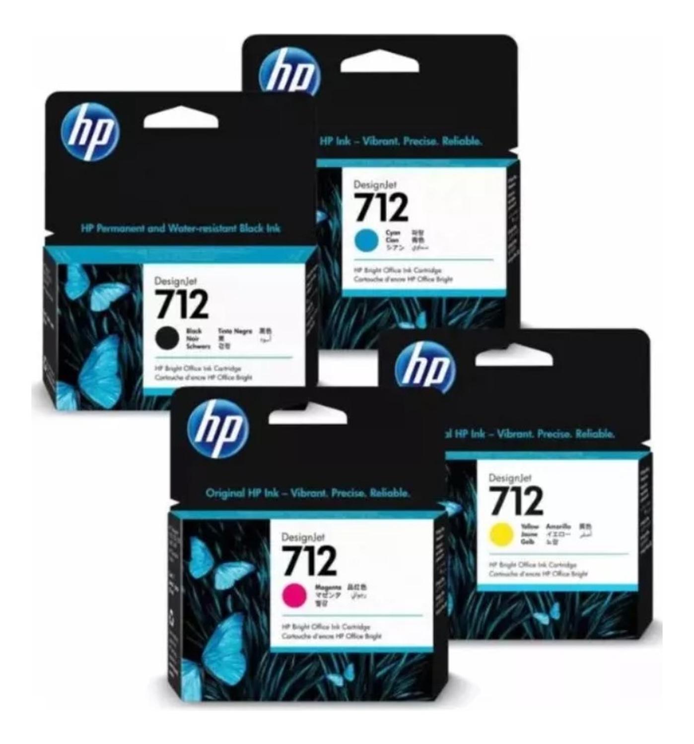 CARTUCHOS DE TINTA HP 712XL NEGRO + 712 COLORES PACK - 2