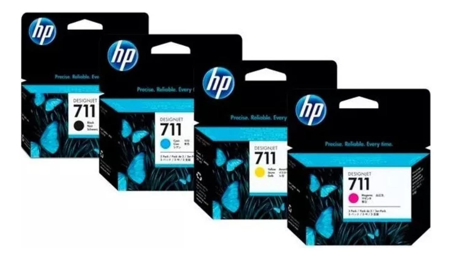 PACK HP NEGRO CARTUCHOS 711XL + 711 COLORES N/M/C/Y - 2