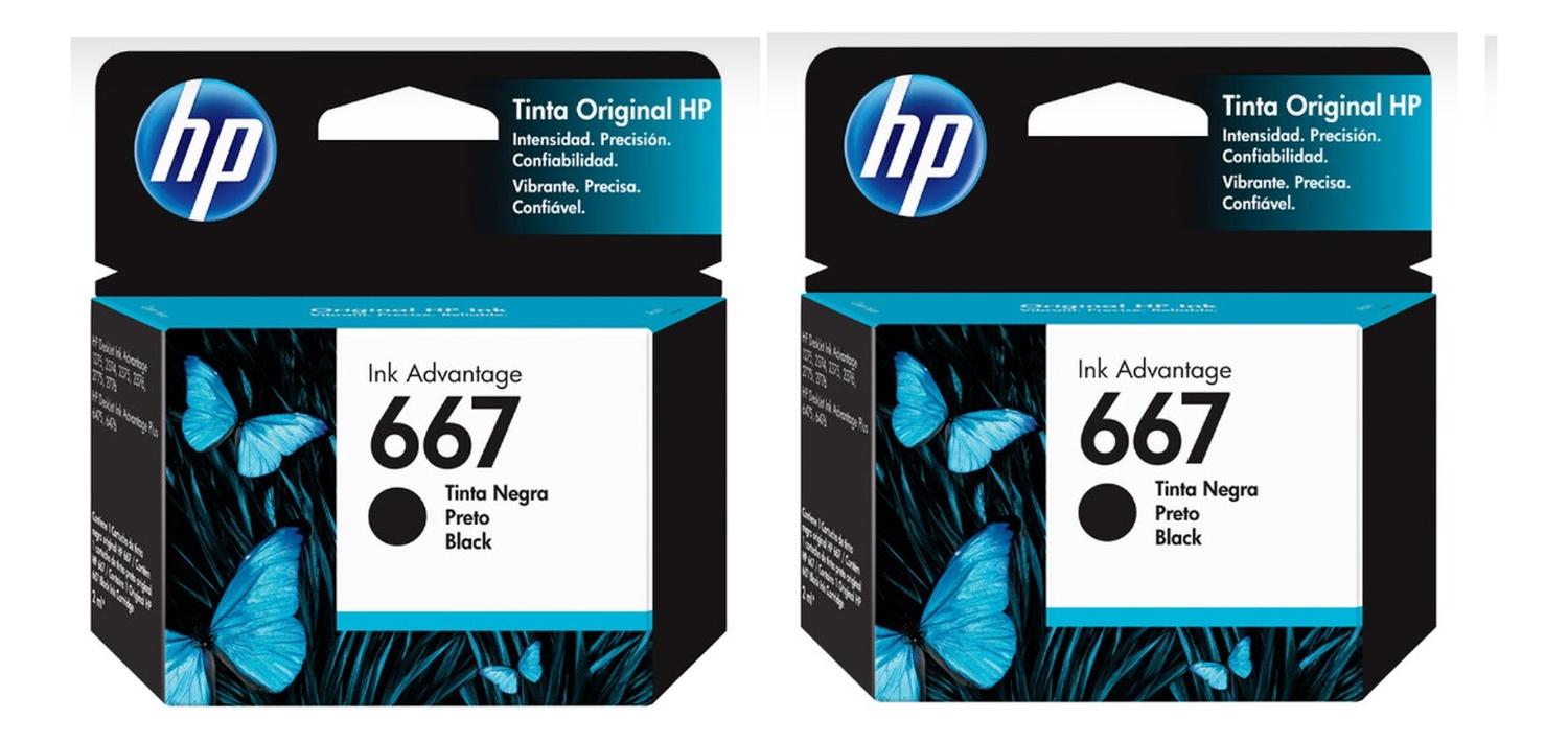 PACK 2 CARTUCHOS HP NEGRO 667 ORIGINAL