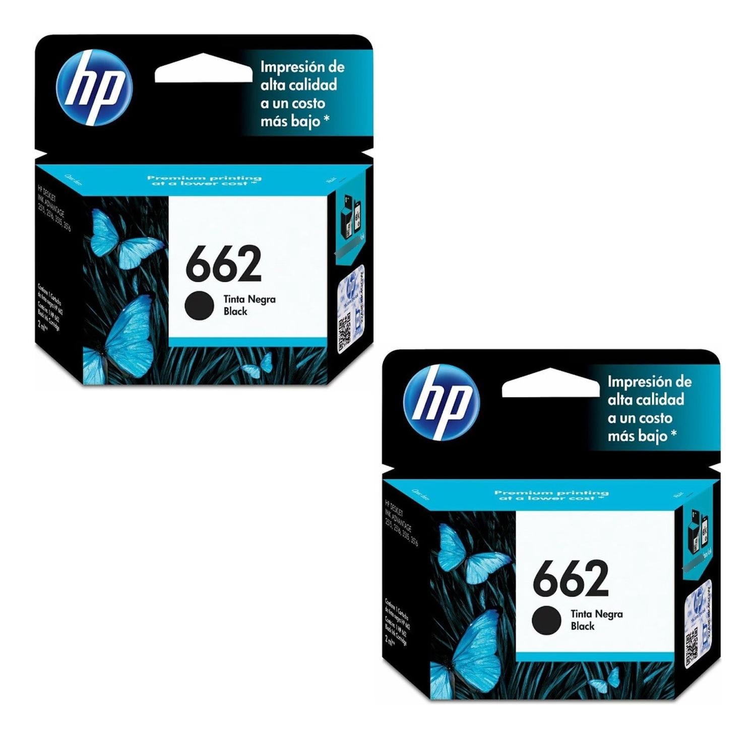 PACK 2 CARTUCHOS HP NEGRO 662 ORIGINALES - 2