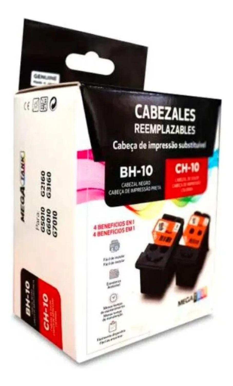 CABEZALES DE IMPRESION CANON BH-10 NEGRO + CH-10 COLOR ORIGINAL PACK - 3