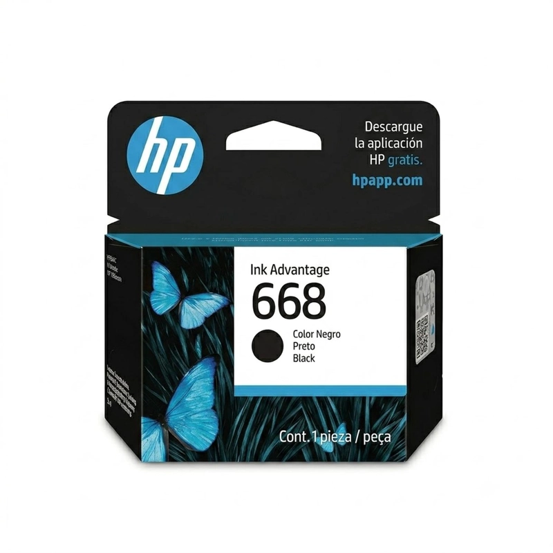CARTUCHO DE TINTA HP 668 NEGRO ORIGINAL - 1