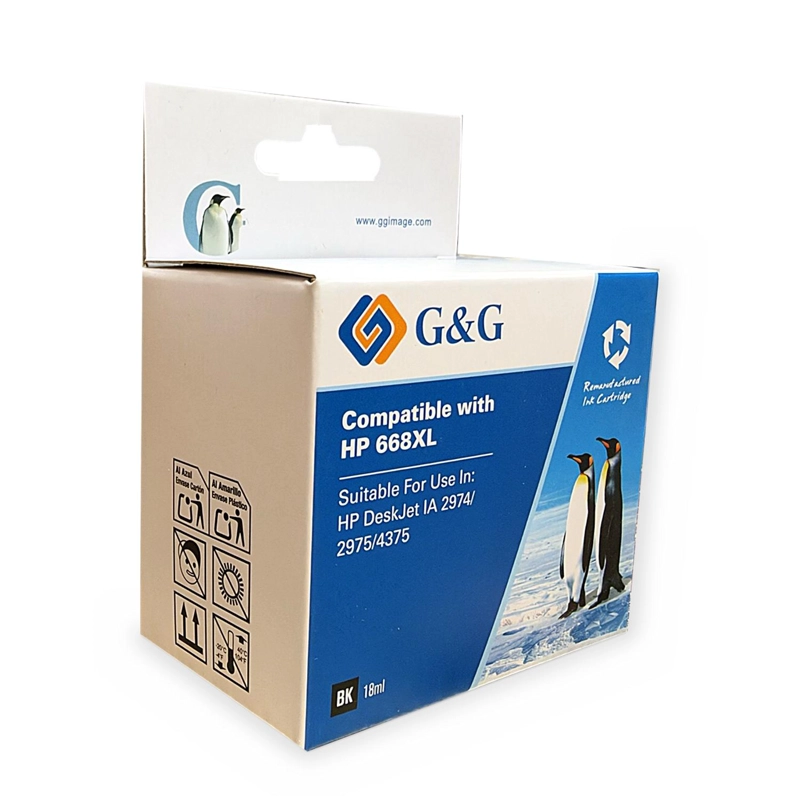 PACK CARTUCHOS DE TINTA ALTERNATIVA COMPATIBLE CON HP 668XL - 4