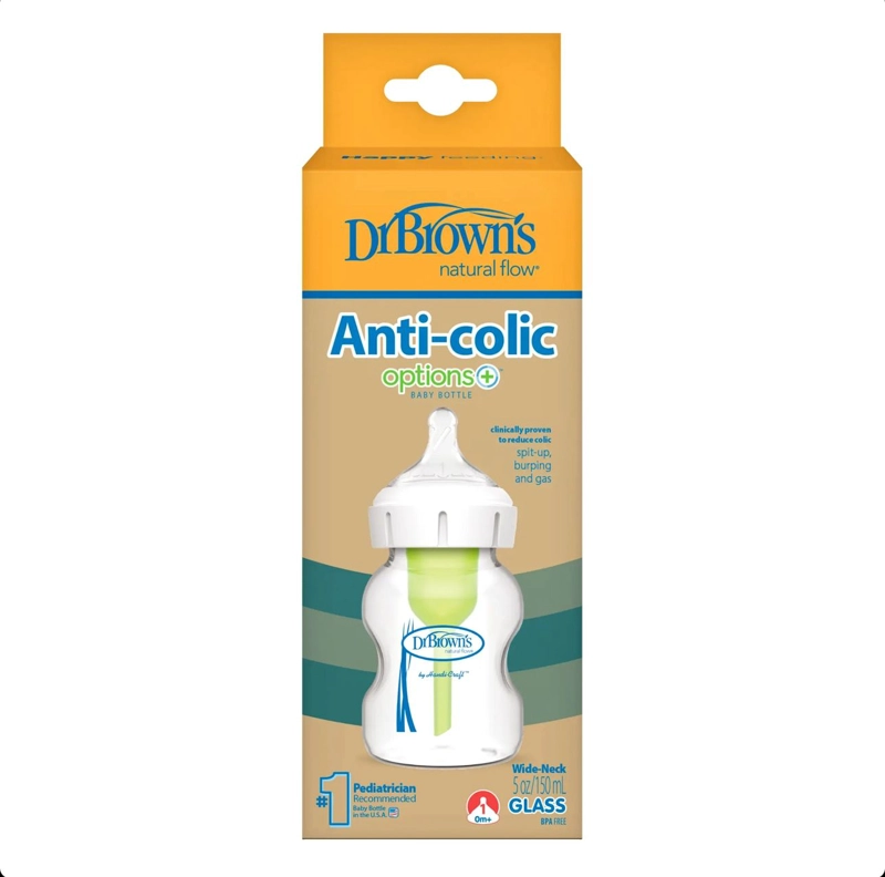 MAMADERA BOCA ANCHA OPTIONS+ VIDRIO 150ML DR. BROWN - 2