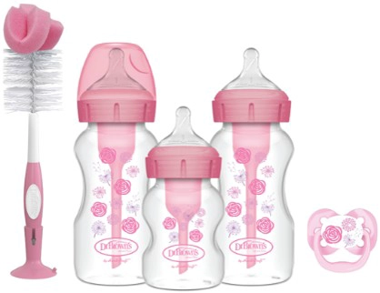 SET DE MAMADERA DR BROWN'S BOCA ANCHA OPTIONS ROSADO - 1