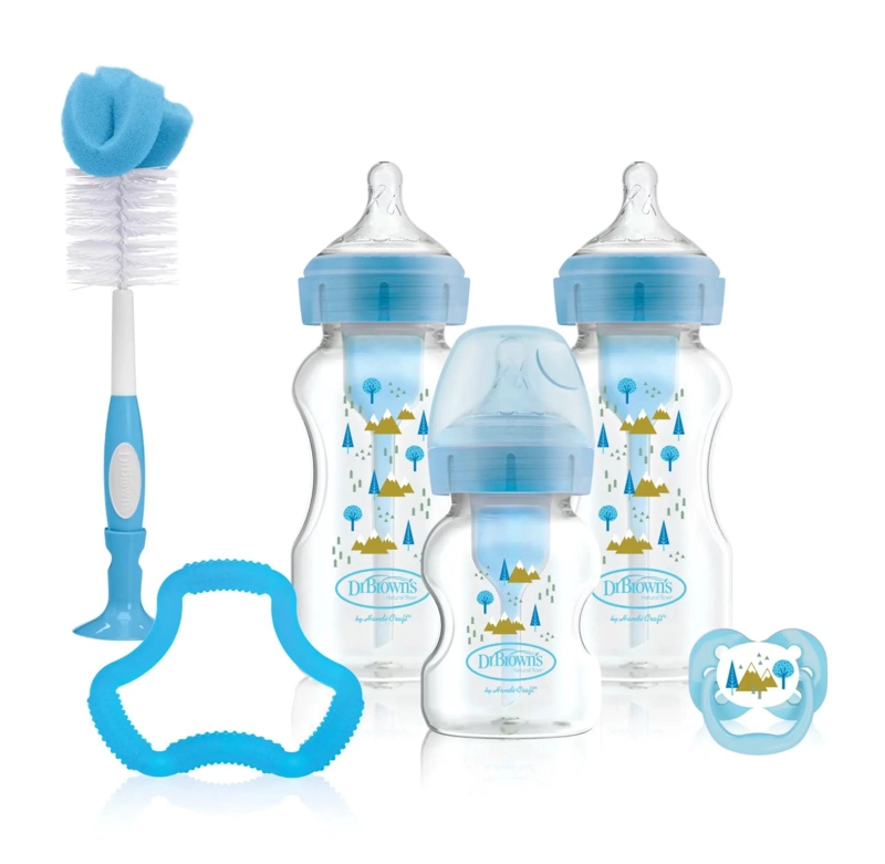 SET DE MAMADERA DR BROWN'S BOCA ANCHA OPTIONS CELESTE - 1