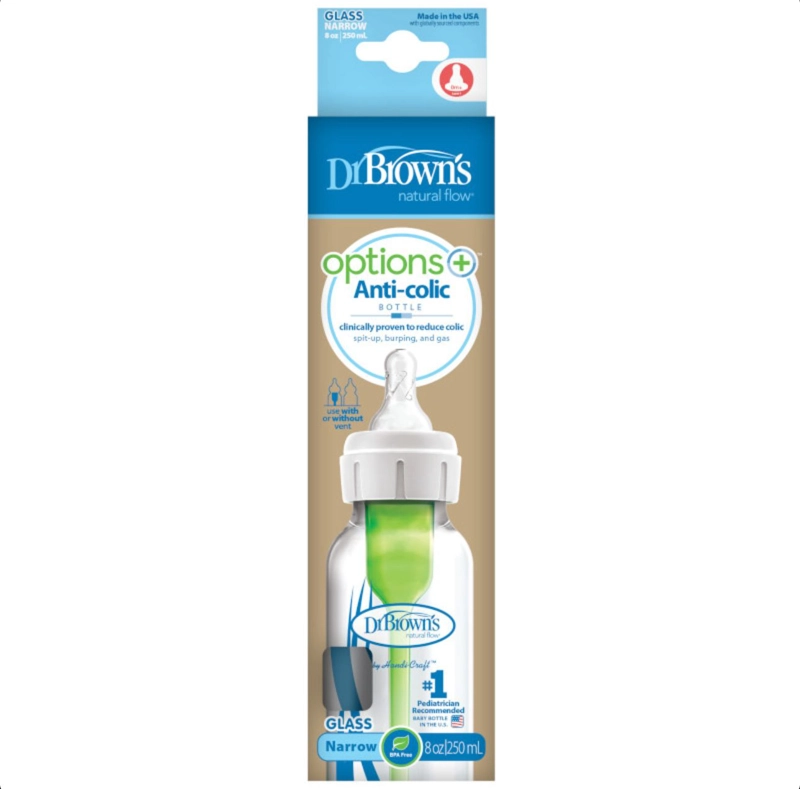 MAMADERA ESTANDAR ANTICOLICO OPTIONS+ VIDRIO 250ML DR. BROWN´S - 3