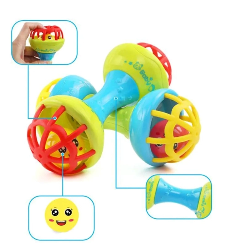 SET 5 PZS PELOTA - SONAJERO - MORDEDOR SENSORIAL BEBE - 3