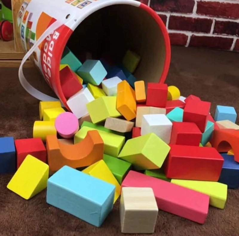 JUEGO DIDACTICO BLOQUES DE CONSTRUCCION MADERA NIÑOS - 4