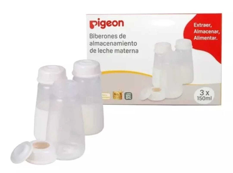 SET 3 BIBERON DE ALMACENAMIENTO LECHE MATERNA PIGEON - 1