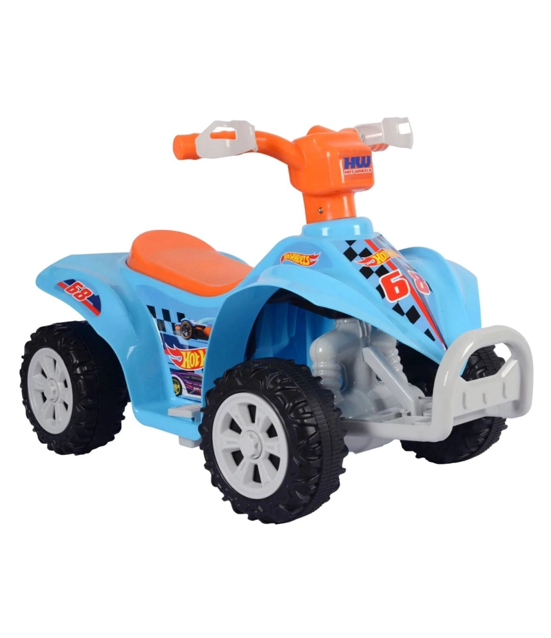 CUATRIMOTO A BATERIA-RECARGABLE AZUL HOT WHEELS NIÑOS - 1