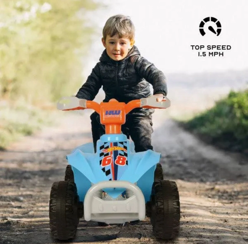 CUATRIMOTO A BATERIA-RECARGABLE AZUL HOT WHEELS NIÑOS - 5
