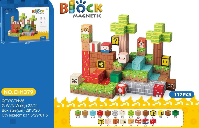 BLOQUES MAGNE TICOS TIPO MINE-CRAFT CUBOS PIXEL 117 PZS - 3