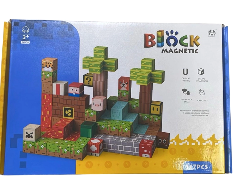 BLOQUES MAGNE TICOS TIPO MINE-CRAFT CUBOS PIXEL 117 PZS - 4