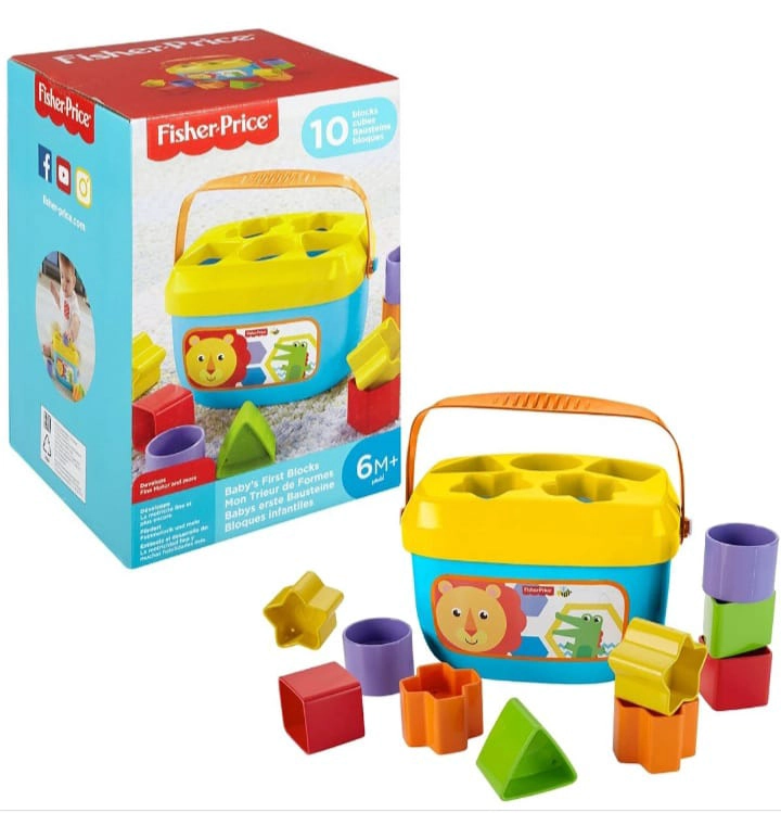 CUBO PRIMEROS BLOQUES BEBE FISHER PRICE JUEGO DIDACTICO - 1