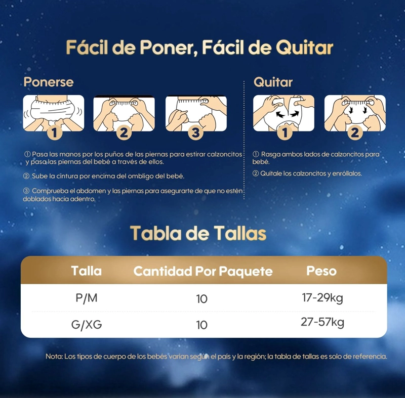 PAÑAL CALZONCITOS PANTS NOCTURNO COMFYNITE AIWIBI P/M - 4