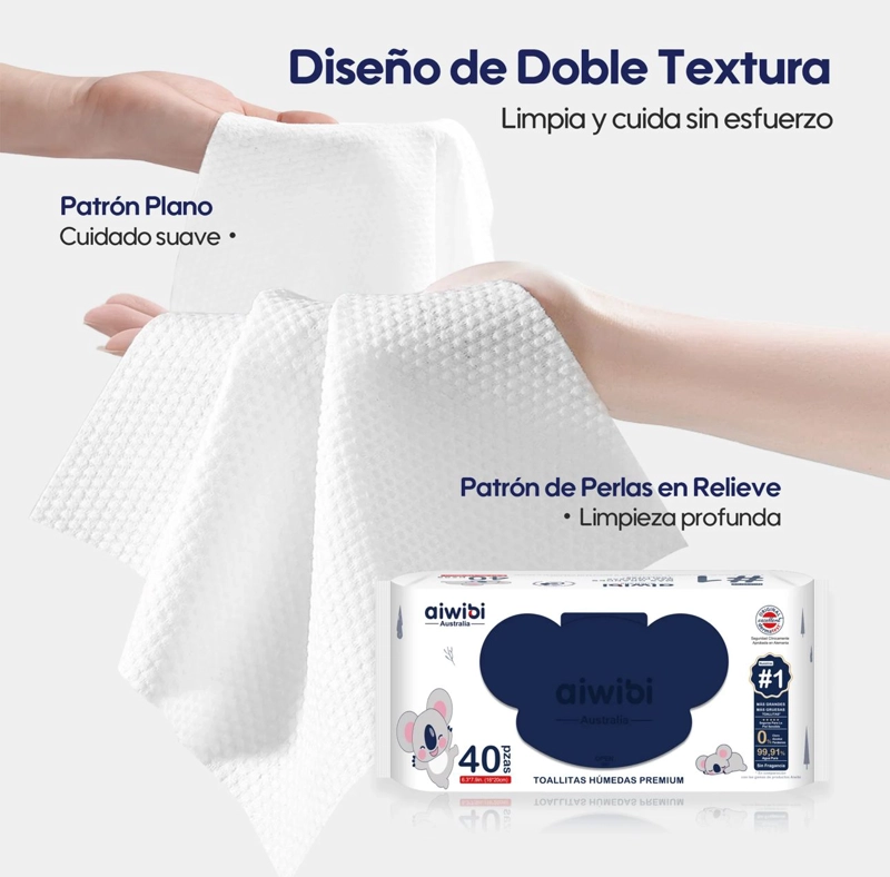 PACK TOALLAS HUMEDAS PREMIUM AIWIBI 99,91%AGUA 4X40UND - 3