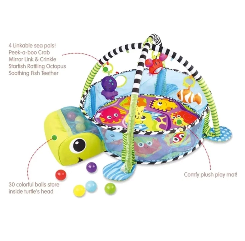 GIMNASIO PARA BEBE S 3 EN 1 CON PELOTAS COLGADERO TORTUGA - 4
