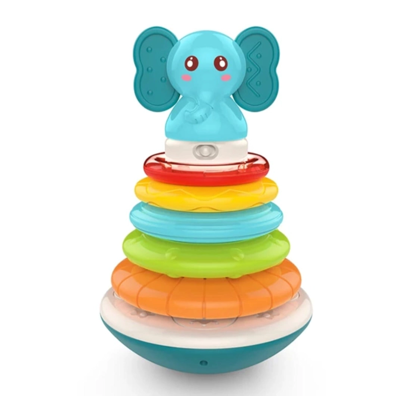 TORRE DE AROS ARGOLLAS APILABLES CON SONIDO SENSORIAL BEBE - 1
